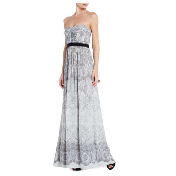 BCBG Max Azria Amber Cascade Strapless Long Dress Gown~ 2 - Picture 2 of 7